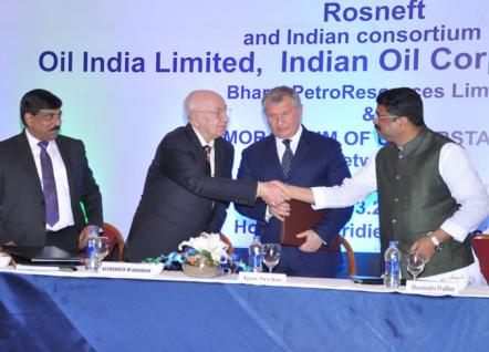 Signing of MoU for stake in oil assets in Russia