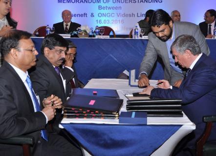Signing of MoU for stake in oil assets in Russia